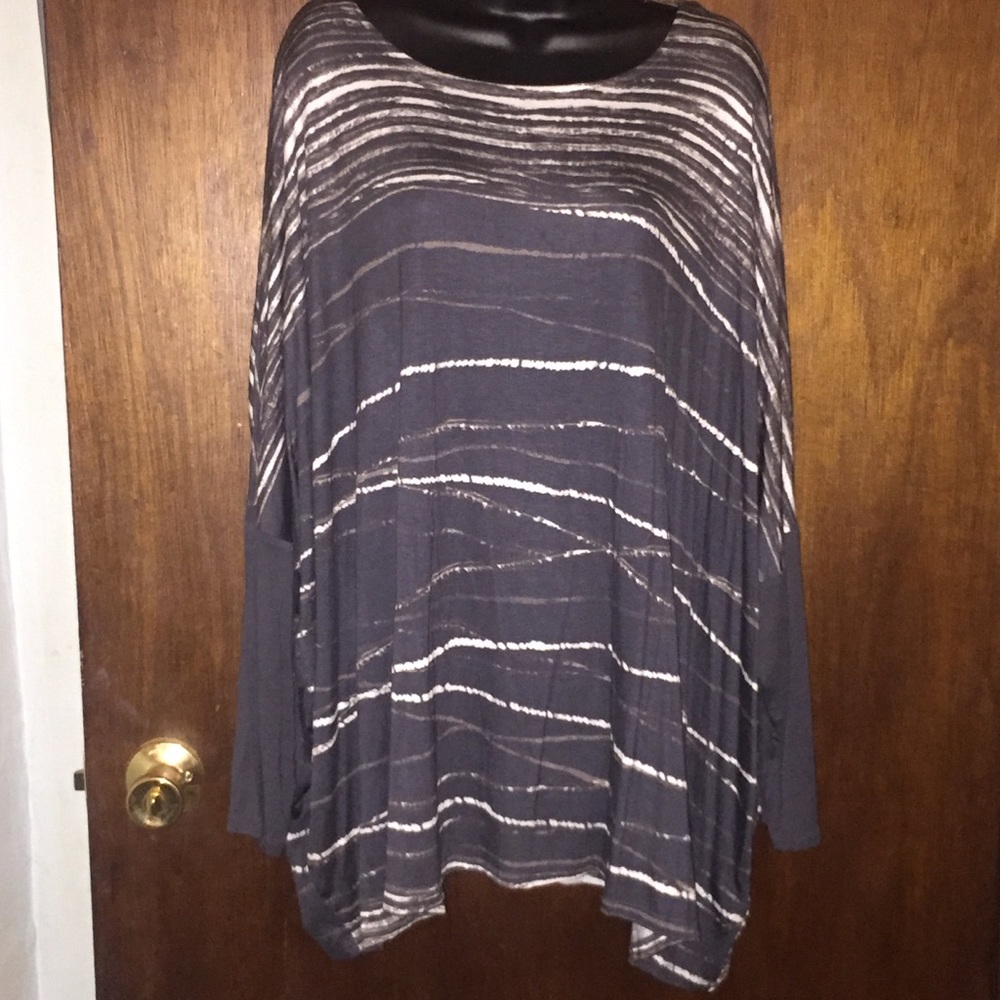 Indigo blue plus size blouse